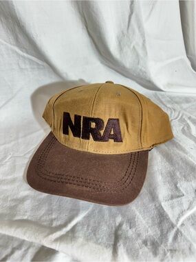 NRA Embroidered Logo Established 1871 Adjustable Hat Baseball Cap Brown Shooting